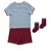 Aston Villa kläder Barn 2022-23 Bortatröja Kortärmad (+ korta byxor)